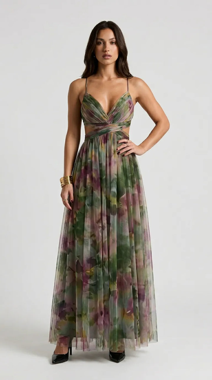 Aurelia Sunset Plissé Maxi
