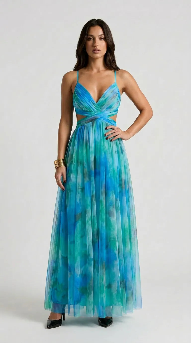 Aurelia Sunset Plissé Maxi