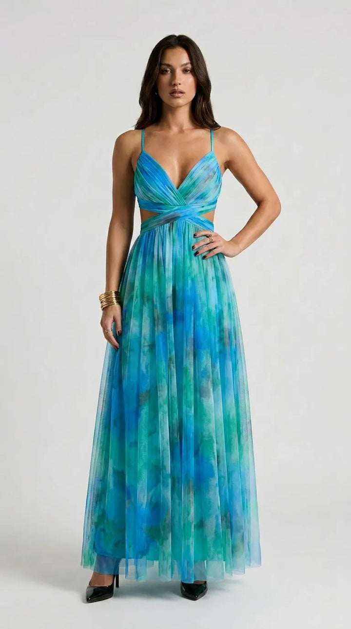 Aurelia Sunset Plissé Maxi