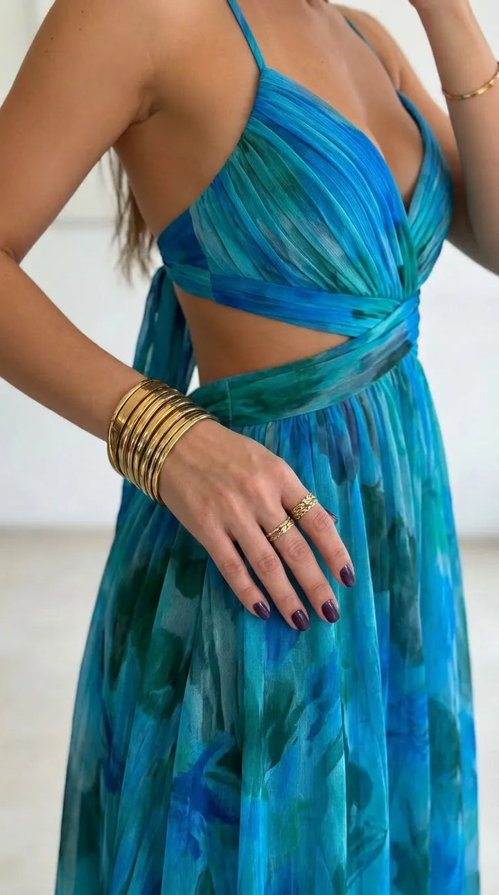Aurelia Sunset Plissé Maxi