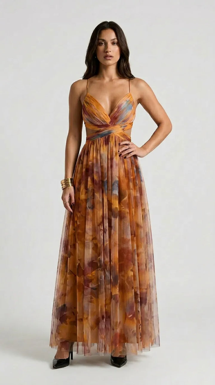 Aurelia Sunset Plissé Maxi