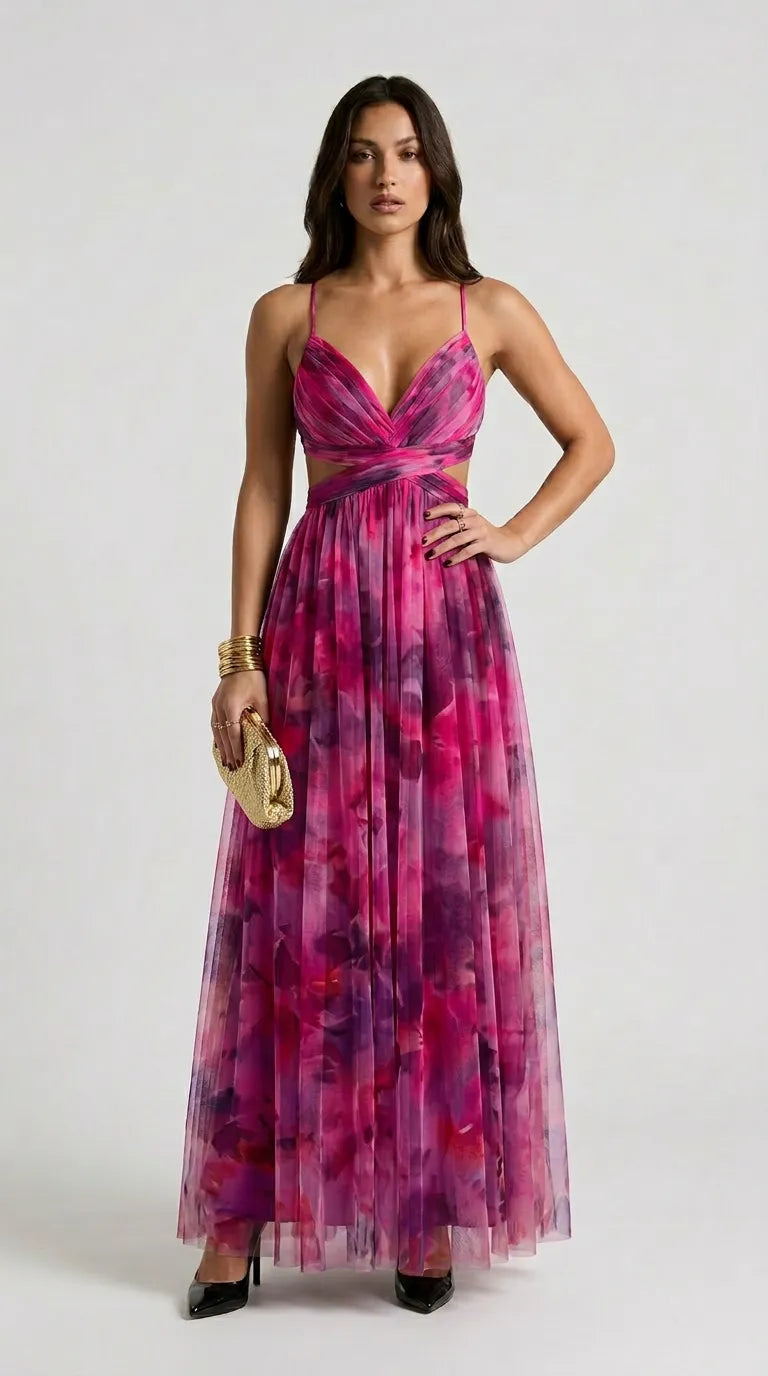 Aurelia Sunset Plissé Maxi