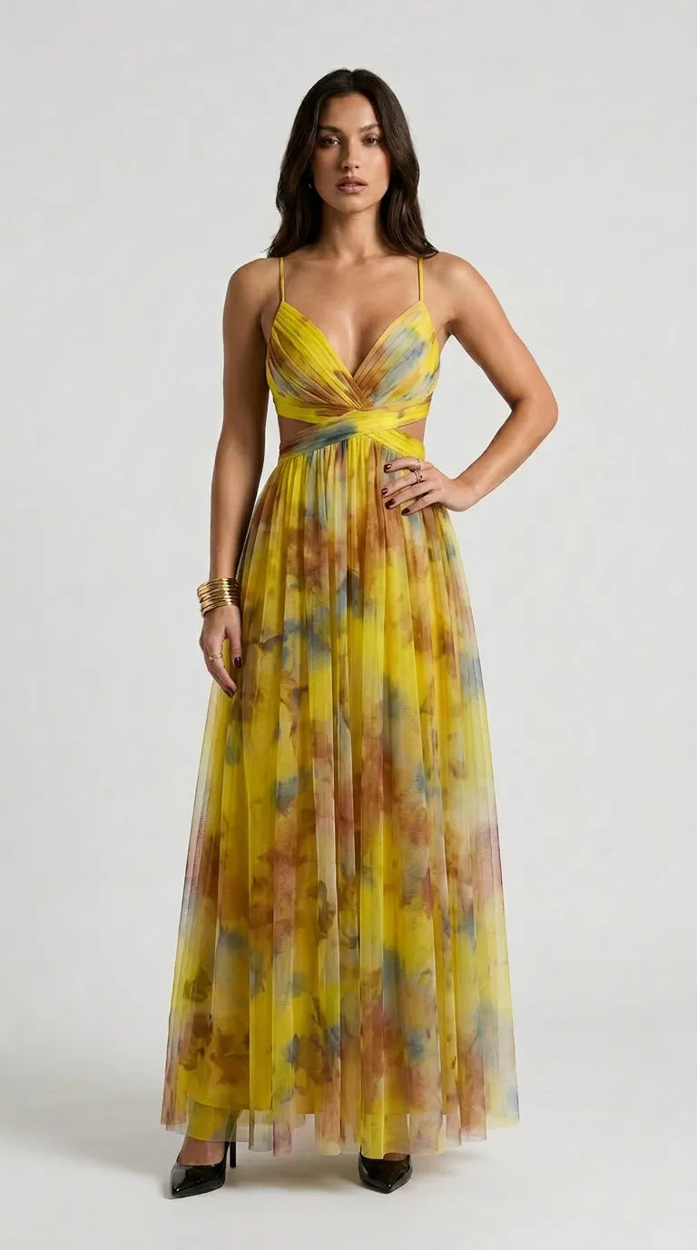 Aurelia Sunset Plissé Maxi