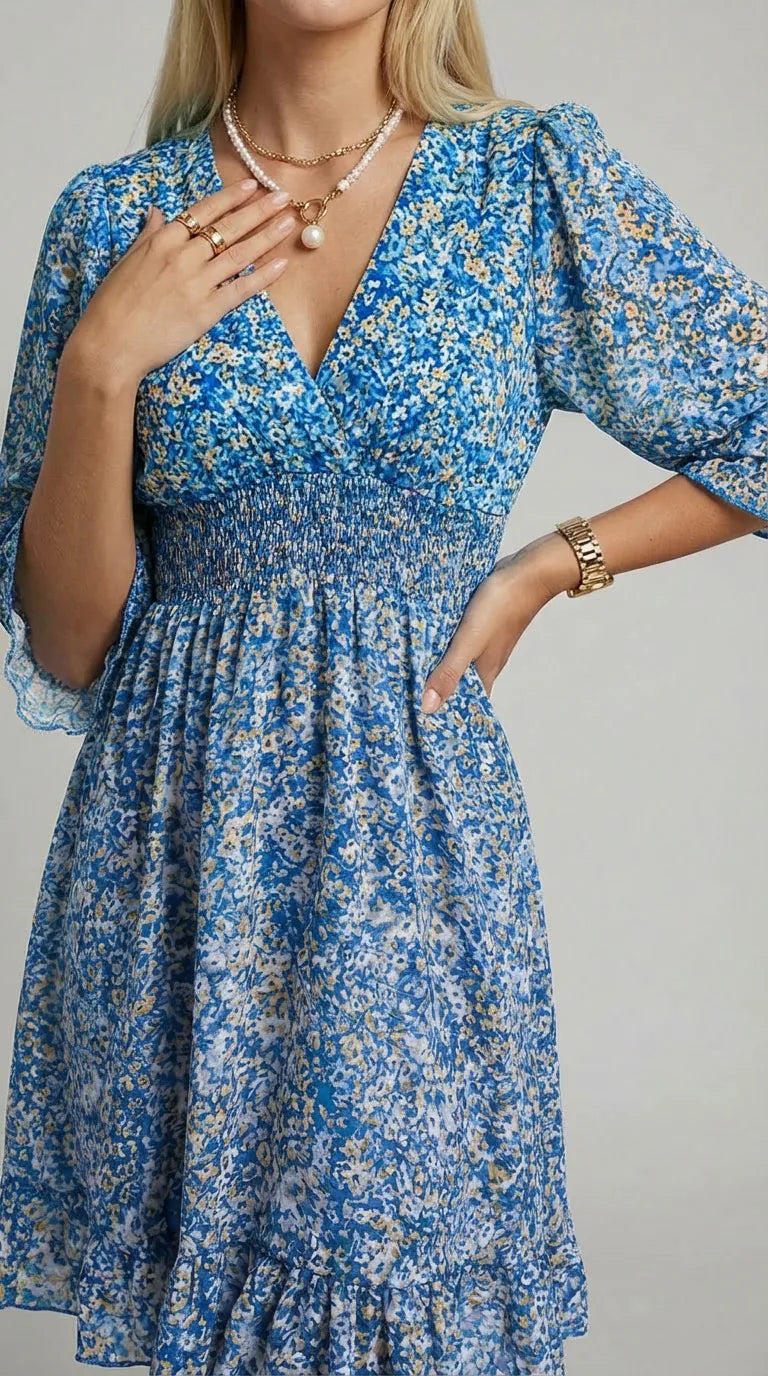 Lyra Floral Smocked Mini Dress
