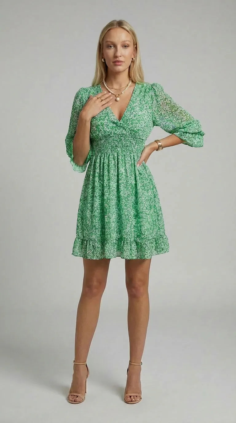 Lyra Floral Smocked Mini Dress