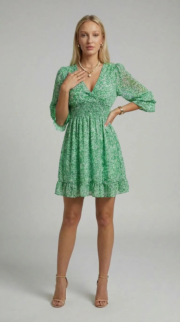 Lyra Floral Smocked Mini Dress