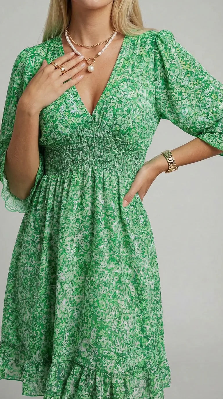Lyra Floral Smocked Mini Dress