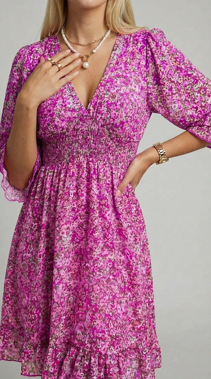 Lyra Floral Smocked Mini Dress