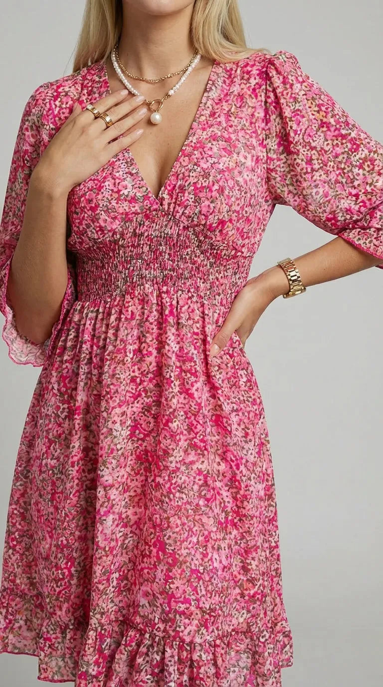 Lyra Floral Smocked Mini Dress
