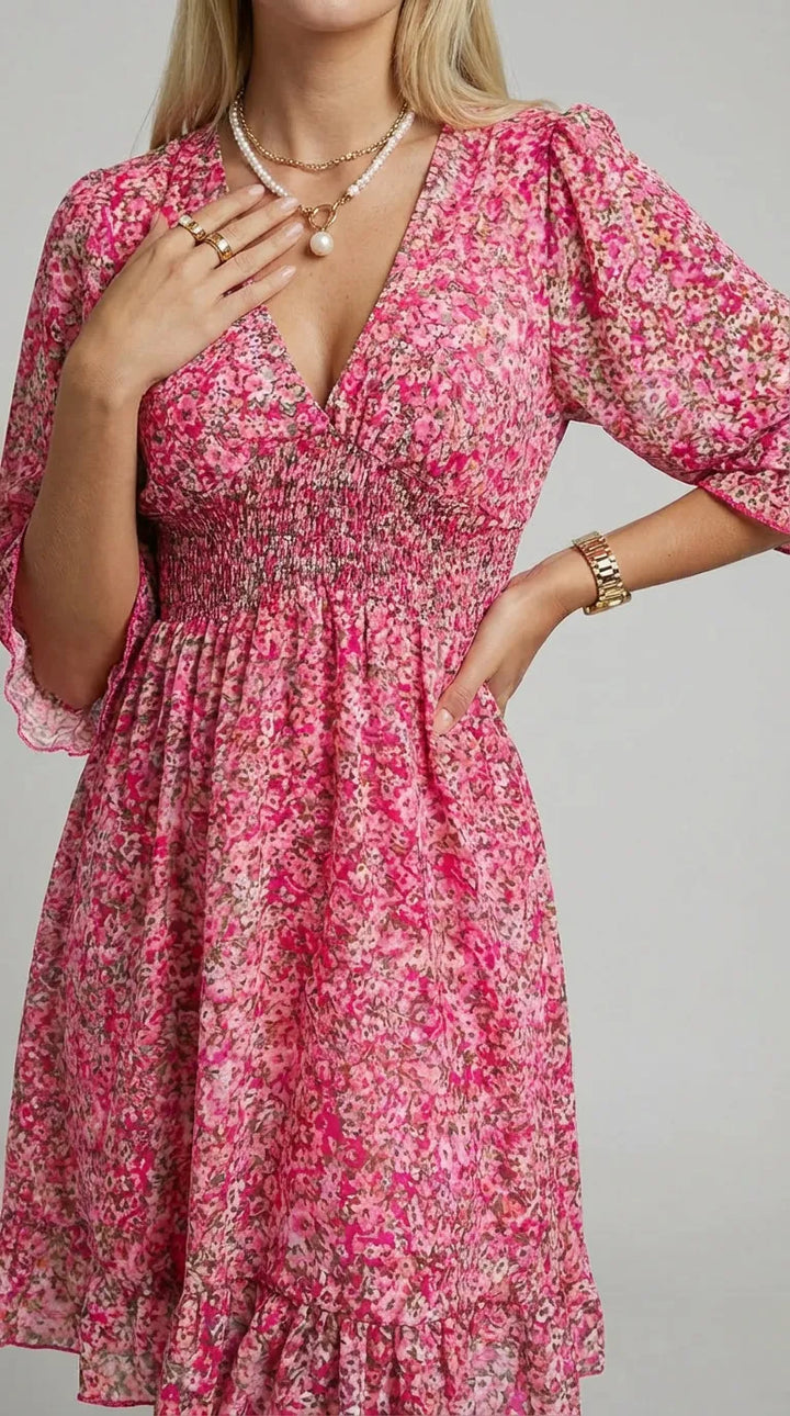 Lyra Floral Smocked Mini Dress