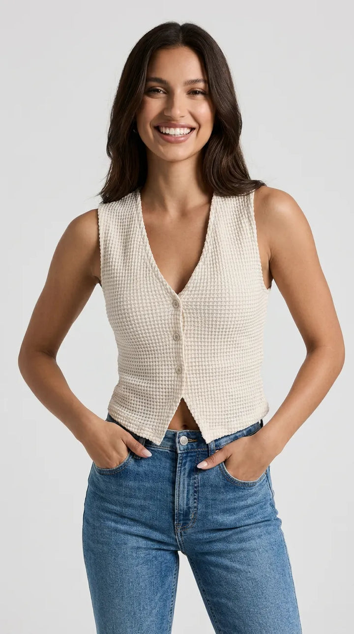The Anya Waffle Knit Top