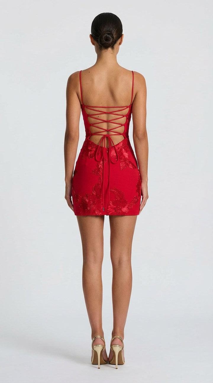 Noir Fleur Mini Dress