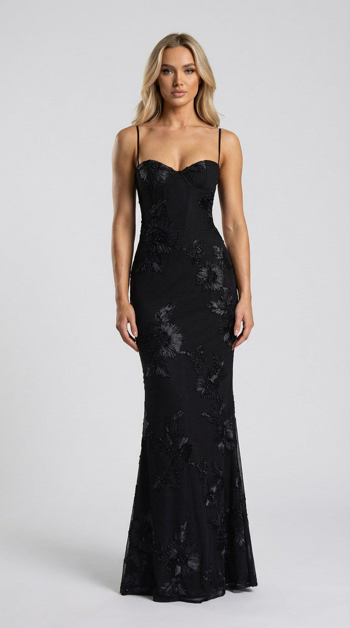 Noir Fleur Maxi Dress