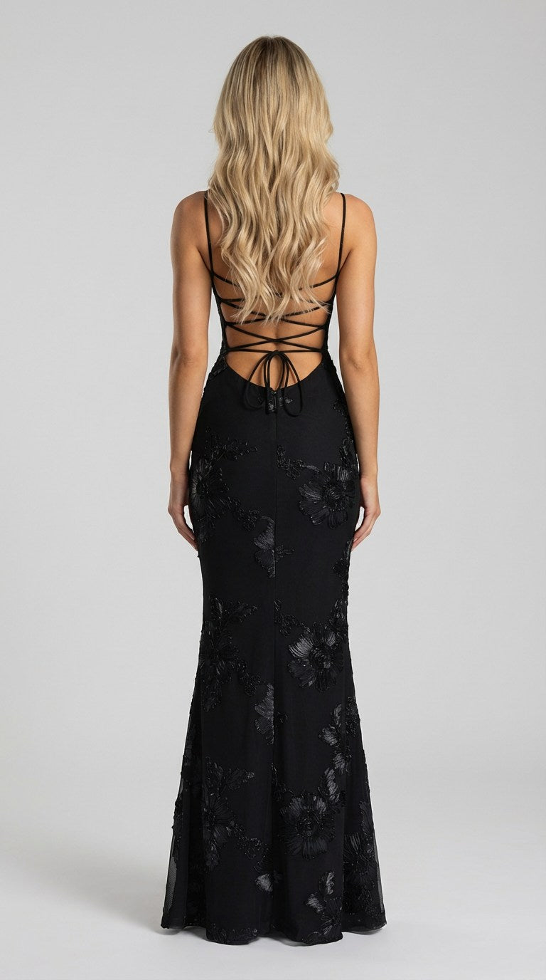 Noir Fleur Maxi Dress