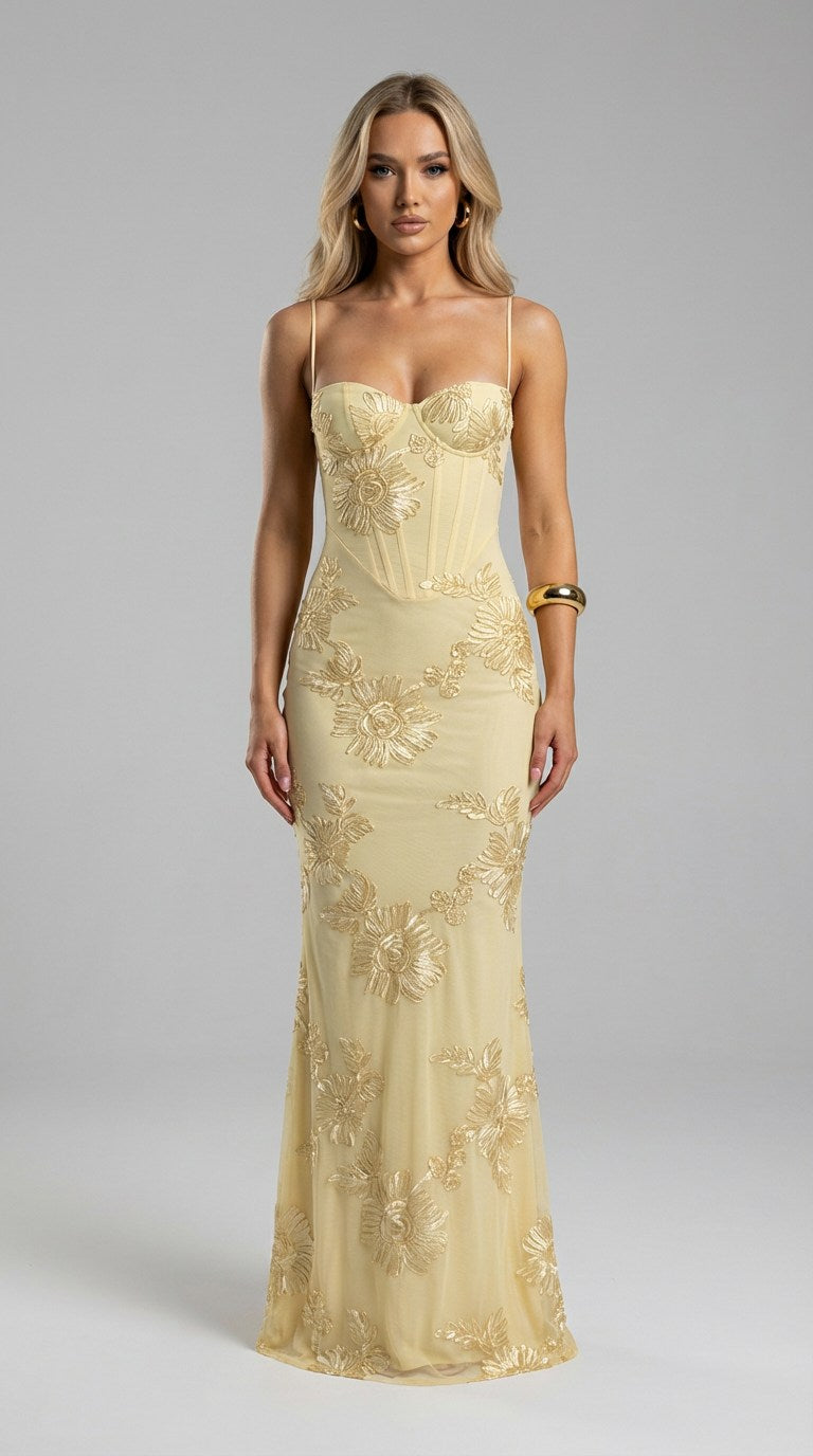 Noir Fleur Maxi Dress