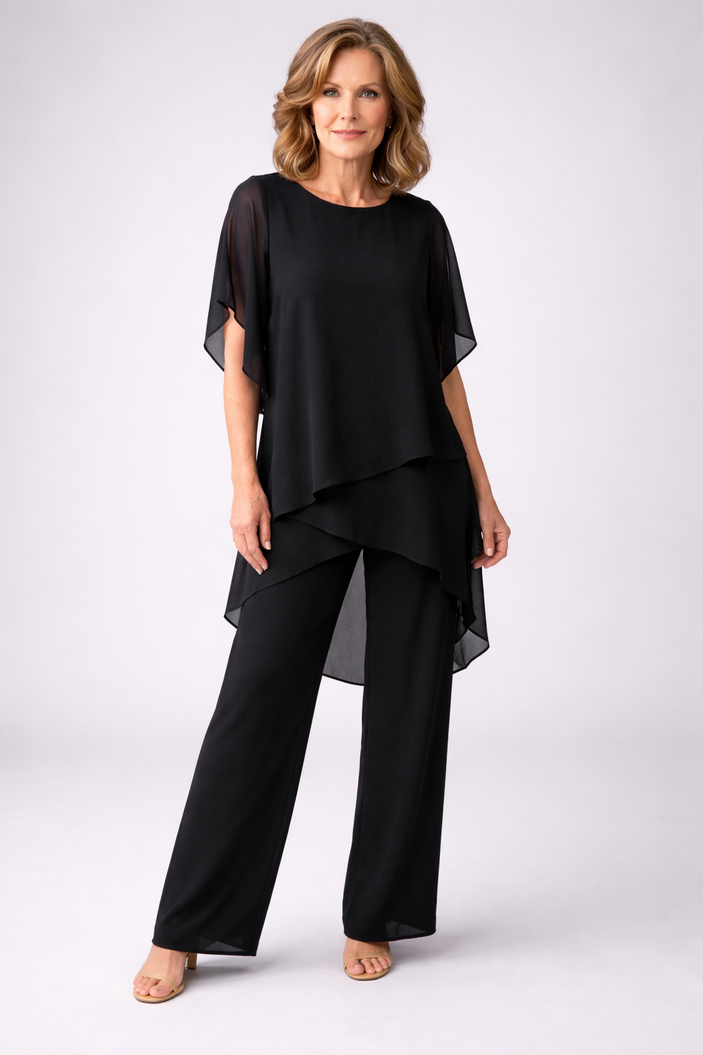 Monica | Elegant Chiffon Two-Piece Set